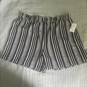 Cleo Black and White Striped Bermuda Shorts